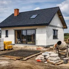 Budowa domu w toku: beton, pustaki, cement i zbrojenie. Poznaj, ile kosztuje budowa domu.