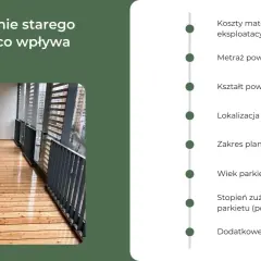Cyklinowanie parkietu: poznaj czynniki wpływające na cenę. Od materiałów po wiek parkietu, wszystko ma znaczenie.