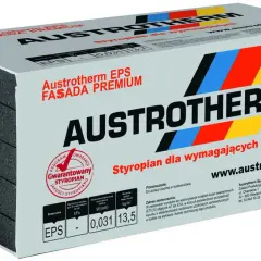 Opakowanie styropianu Austrotherm EPS Fasada Premium, przeznaczone do izolacji cieplnej.