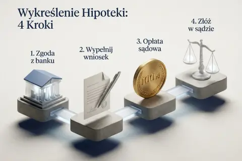 Proces wykreślenia hipoteki: zgoda banku, wniosek, opłata sądowa i złożenie w sądzie.
