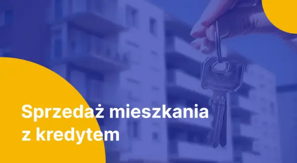 Klucze do mieszkania z kredytem w tle nowoczesnego bloku. Sprzedaż mieszkania z kredytem staje się prostsza.