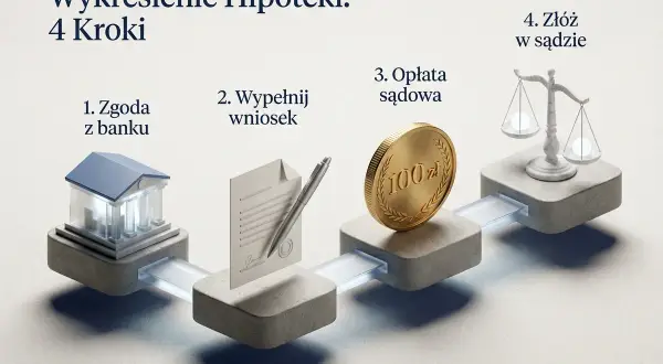Proces wykreślenia hipoteki: zgoda banku, wniosek, opłata sądowa i złożenie w sądzie.