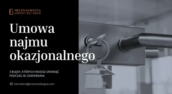 Klucz do drzwi z breloczkiem w kształcie domu symbolizuje umowę najmu okazjonalnego. Dowiedz się, jak jej zawrzeć bez obaw.