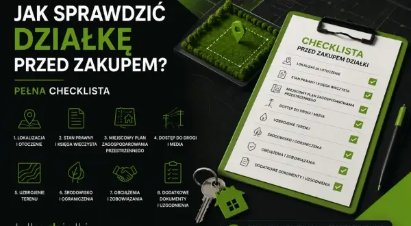 Checklista przed zakupem działki budowlanej: lokalizacja, stan prawny, plan zagospodarowania, uzbrojenie, środowisko, obciążenia. Sprawdź wszystko!