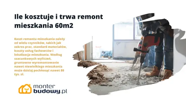 Ile kosztuje kapitalny remont mieszkania 60m2? Prace budowlane z młotami udarowymi, koszt materiałów i fachowców.