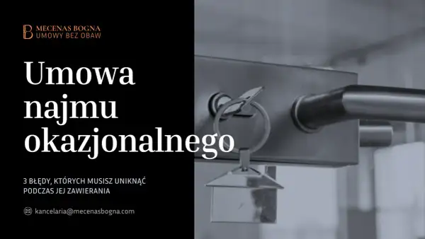 Klucz do drzwi z breloczkiem w kształcie domu symbolizuje umowę najmu okazjonalnego. Dowiedz się, jak jej zawrzeć bez obaw.