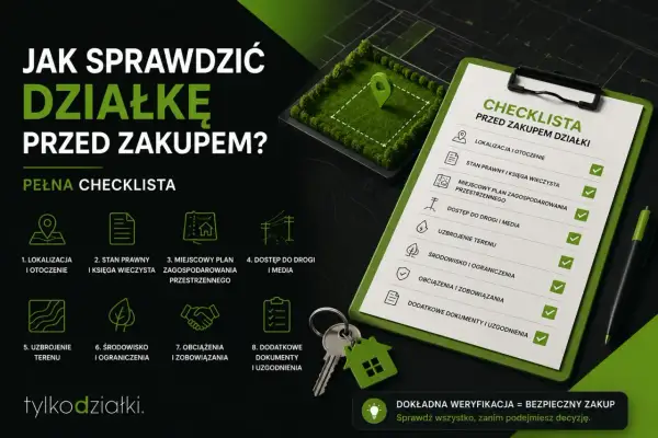 Checklista przed zakupem działki budowlanej: lokalizacja, stan prawny, plan zagospodarowania, uzbrojenie, środowisko, obciążenia. Sprawdź wszystko!